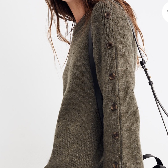 NWOT Madewell Donegal Button-Sleeve Sweater-Dress - Picture 2 of 8